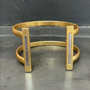 Madewell Gold With Silver Bar Cuff Bracelet